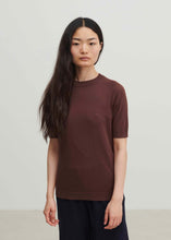 Load image into Gallery viewer, Pointelle Tee, maroon