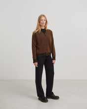 Load image into Gallery viewer, LAMBSWOOL CONTRAST CARDIGAN - AMBER