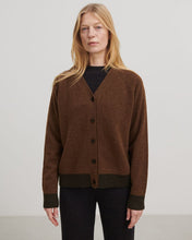 Load image into Gallery viewer, LAMBSWOOL CONTRAST CARDIGAN - AMBER