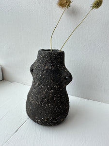 Stoneware vase, small - black