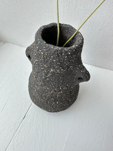 Stoneware vase, small - black
