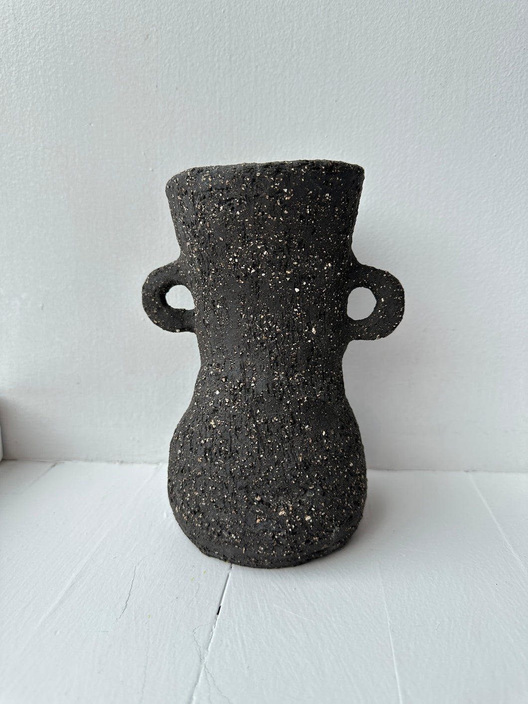 Stoneware vase, medium - black
