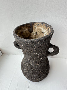 Stoneware vase, medium - black