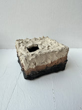Load image into Gallery viewer, Square vase - beige/brown/black
