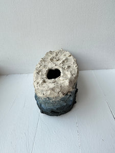 Oval vase, medium - beige/blue