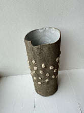Load image into Gallery viewer, Vase with dots, tall - grey/beige