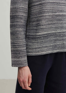 Melange Sweater, dark navy/ecru melange