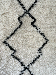 hallway rug with diamonds beni ourain design, size 200 x 85 cm