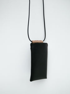 Woven Iphone Pouch in Black