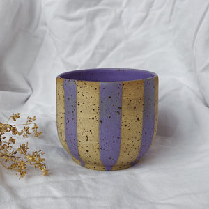 Coffee Cup Cubby - striped lavender