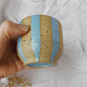 Coffee Cup Cubby - striped turquoise