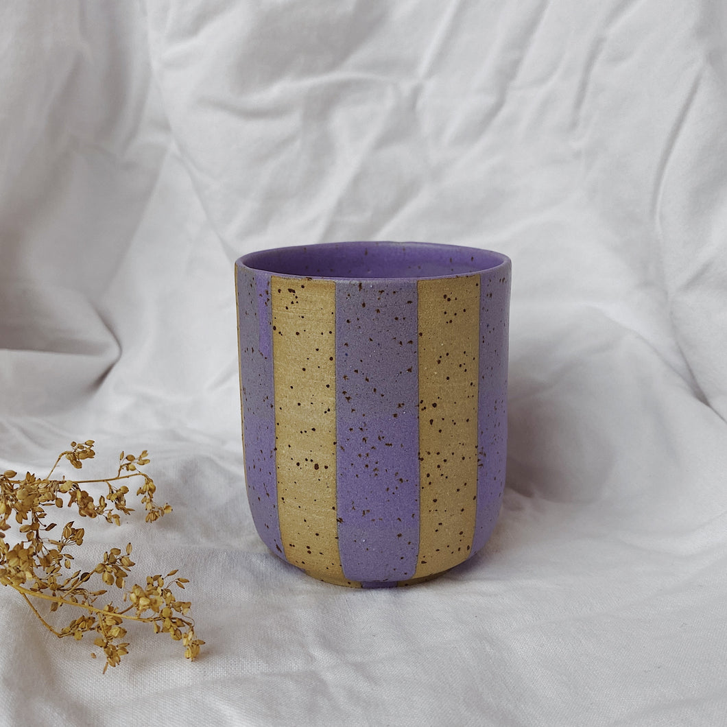 Coffee Cup High - striped lavender